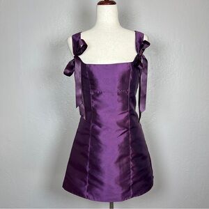 CURRENT MOOD by Dolls Kill Women Size L Purple Taffeta Pixie Stardust Mini Dress